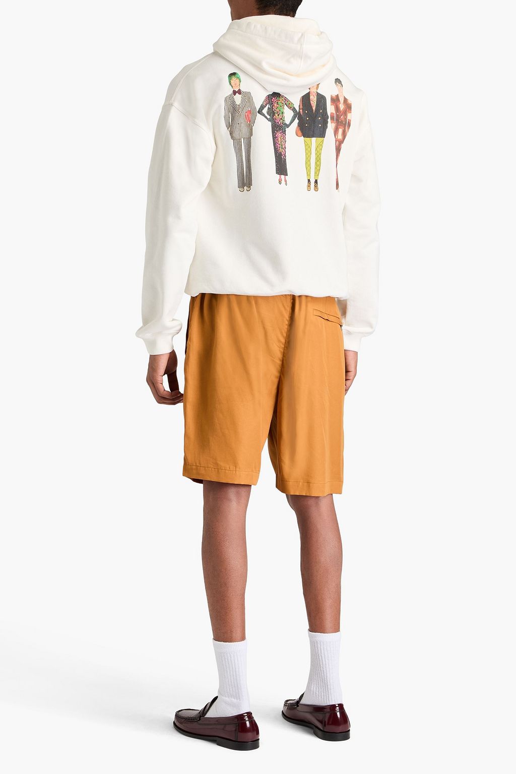 GUCCI Printed French cotton-terry hoodie