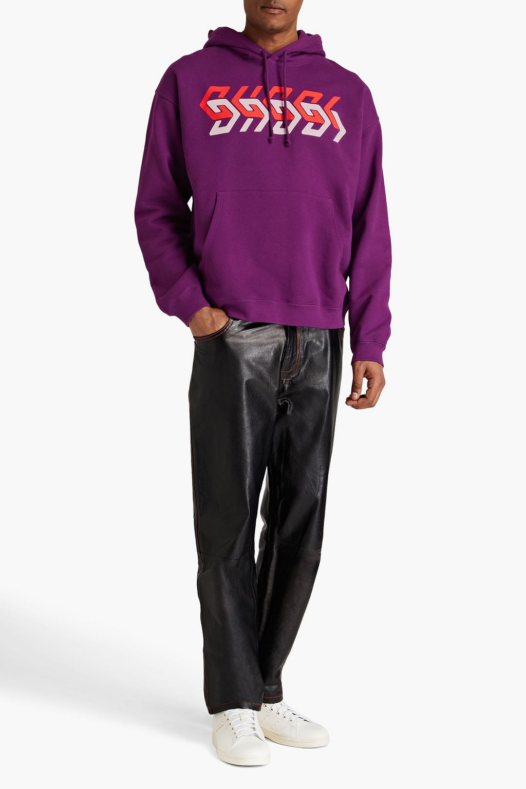 GUCCI Printed French cotton-terry hoodie