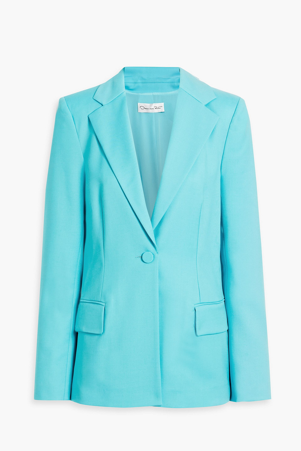 Oscar De La Renta Wool And Mohair-blend Blazer In Turquoise