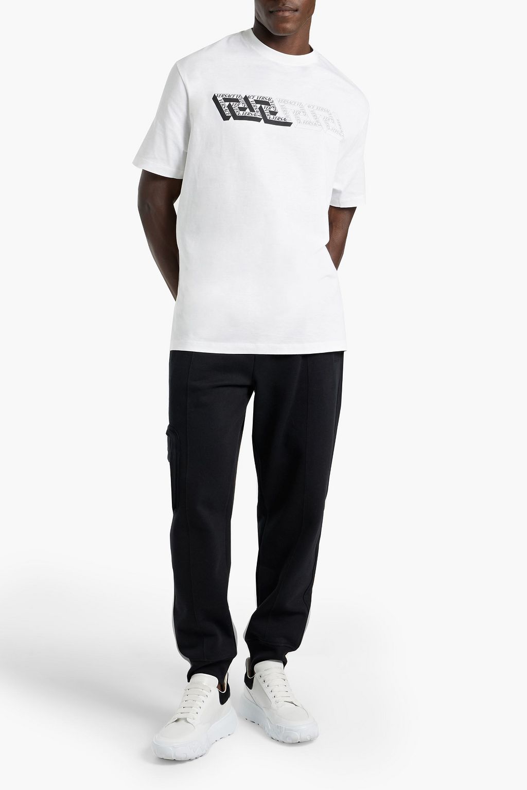 VERSACE Logo-print cotton-jersey T-shirt