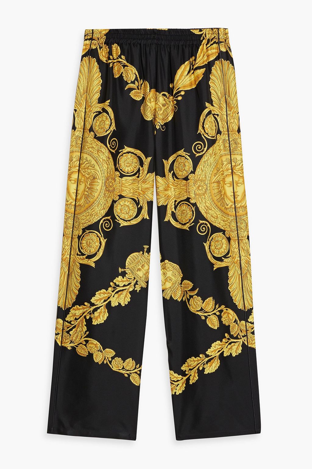 Printed silk twill pajama pants yellow III