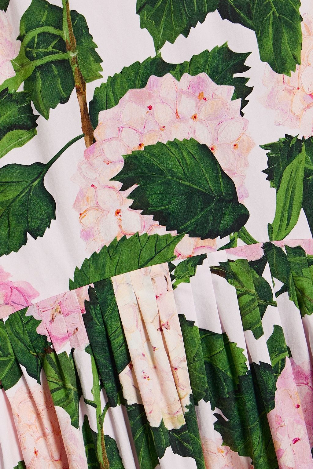 OSCAR DE LA RENTA Schulterfreie Robe aus Popeline aus einer Baumwollmischung mit Blumenprint