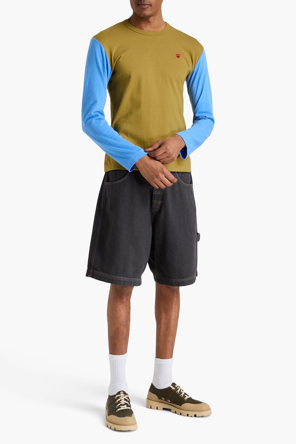 COMME DES GARÇONS PLAY Appliquéd cotton-jersey T-shirt
