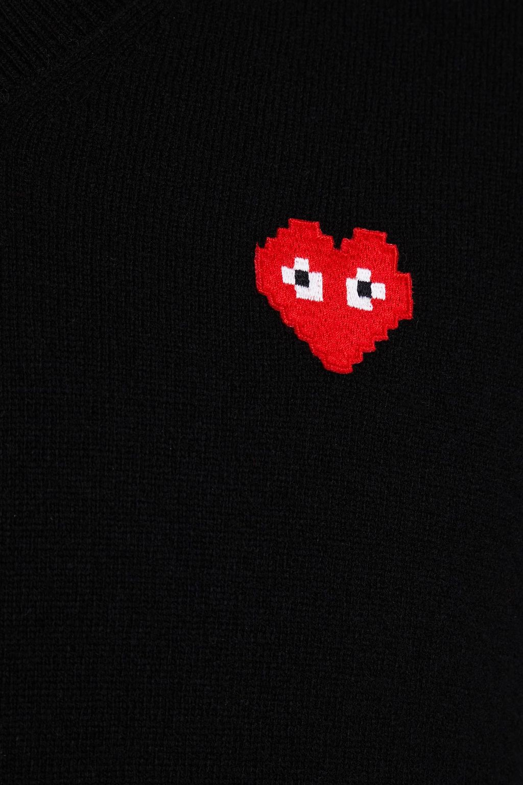 COMME DES GARÇONS PLAY Appliquéd wool cardigan