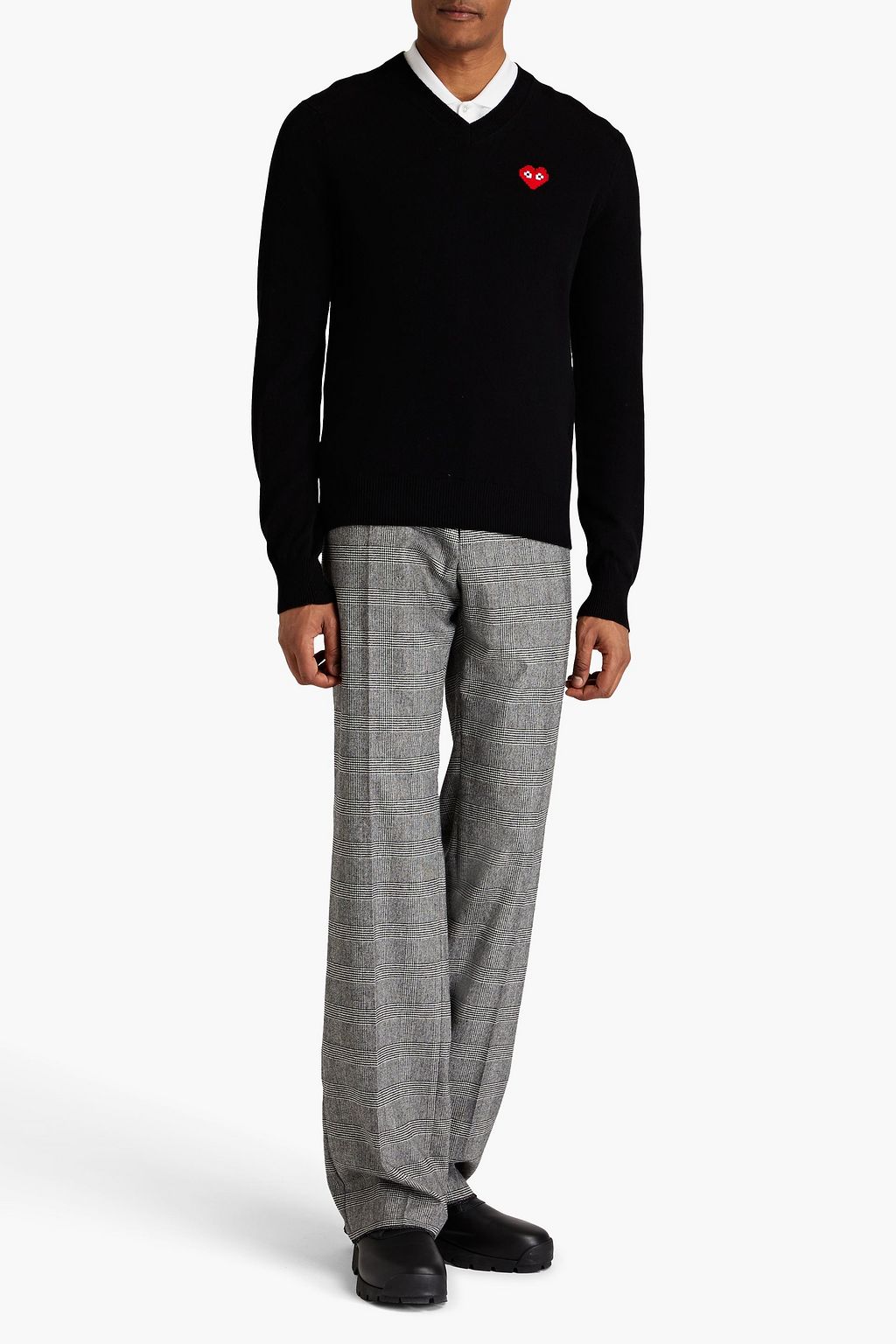 COMME DES GARÇONS PLAY Appliquéd wool cardigan