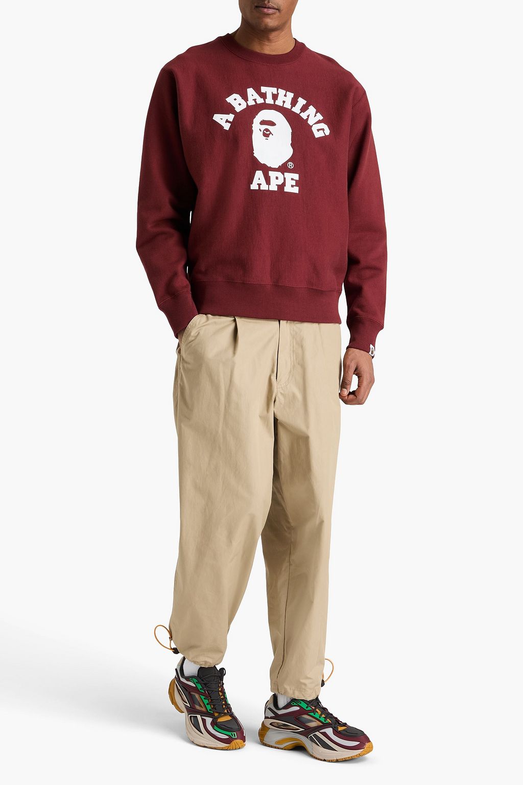 A BATHING APE Printed cotton-fleece sweatshirt