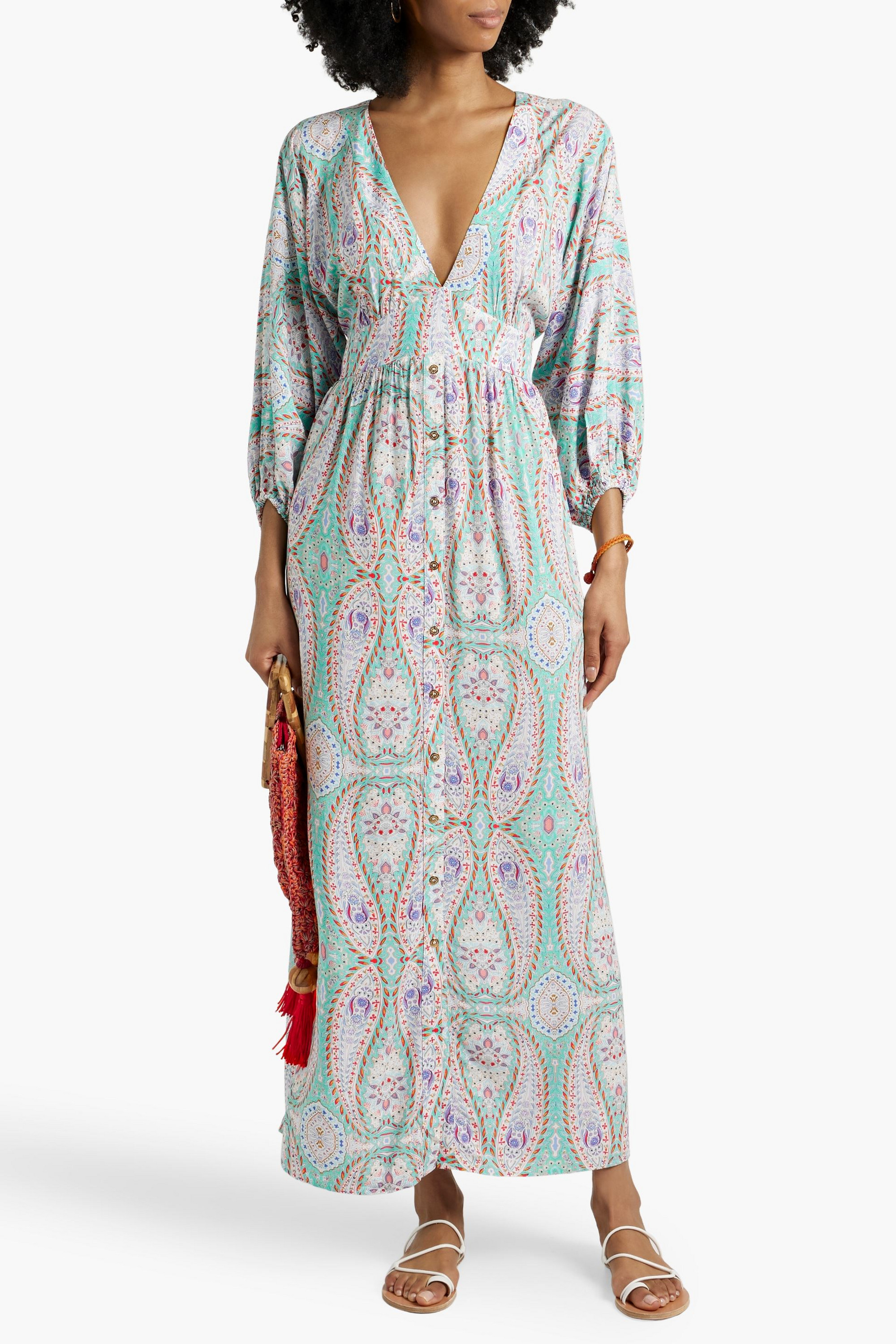 Melissa Odabash Seline printed voile maxi dress