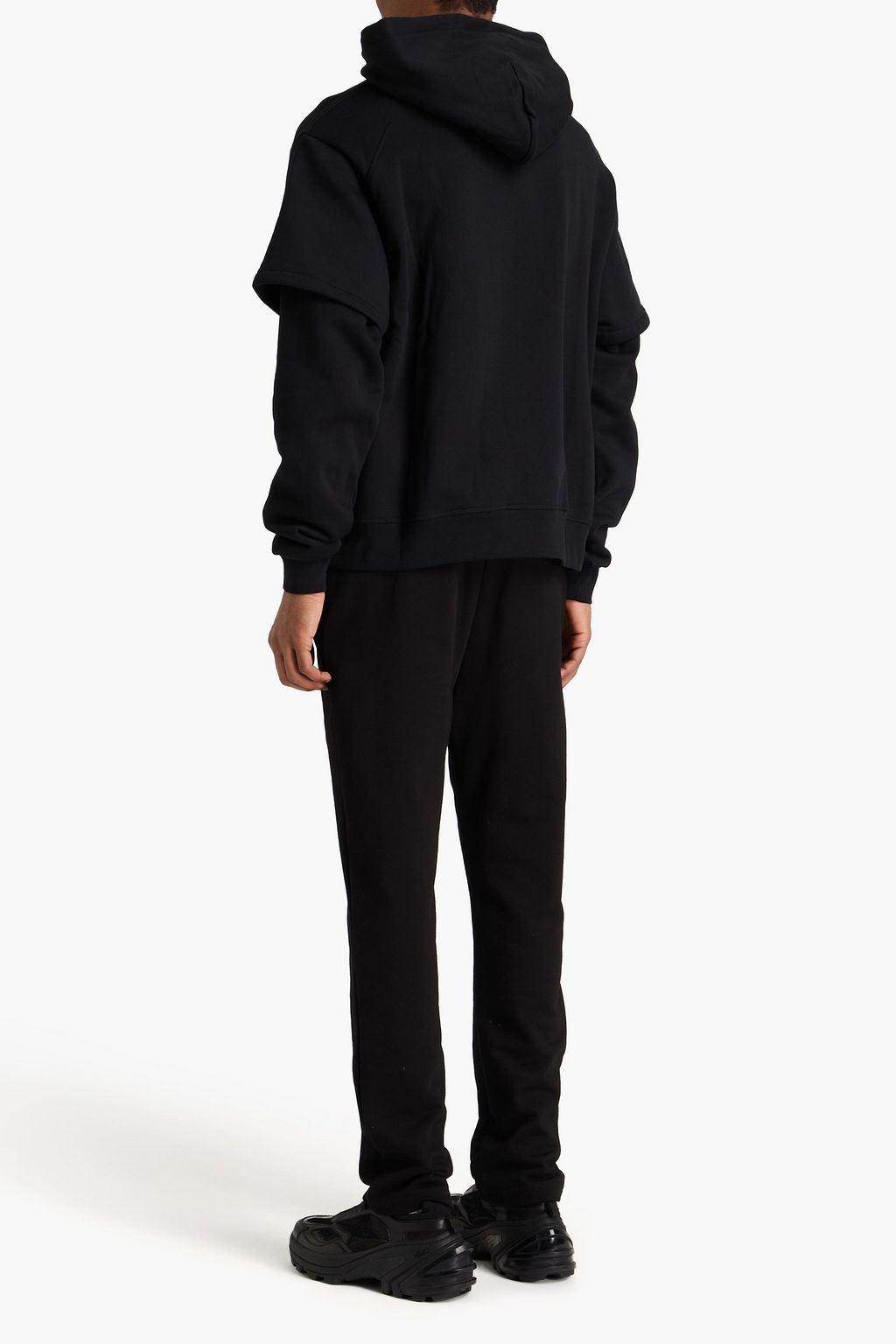 ACRONYM Layered printed cotton-fleece hoodie