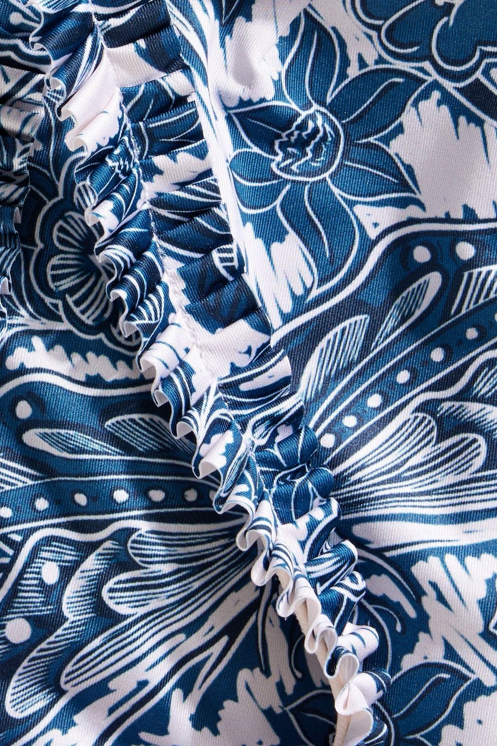 AGUA BY AGUA BENDITA Olmo Libelulas Noche ruffle-trimmed printed bikini top