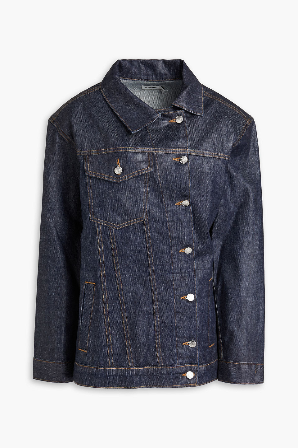 Simkhai Chantal Coated Denim Jacket In Dark Denim