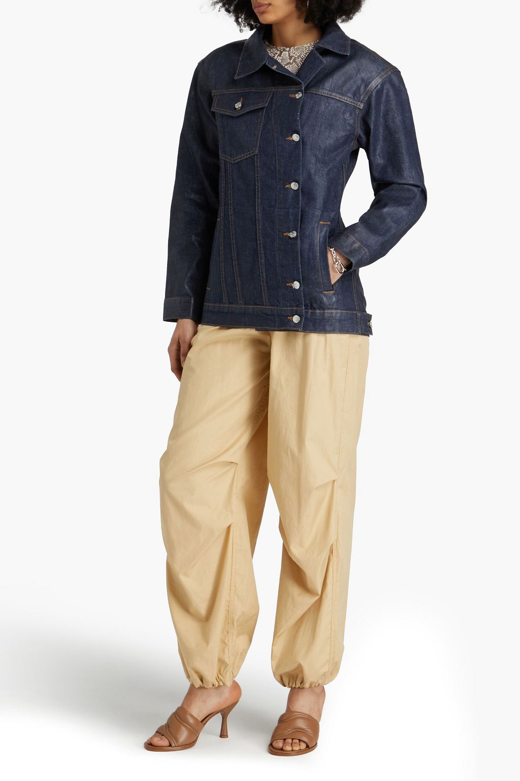 SIMKHAI Chantal coated denim jacket