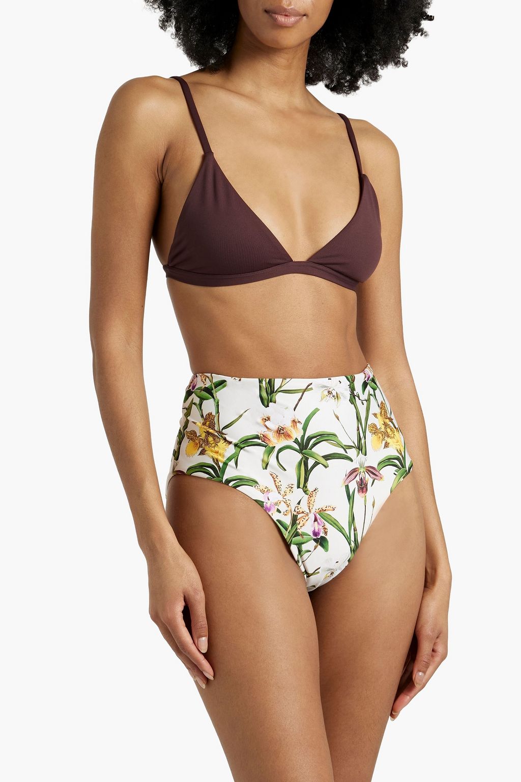 AGUA BY AGUA BENDITA Alicia floral-print high-rise bikini briefs