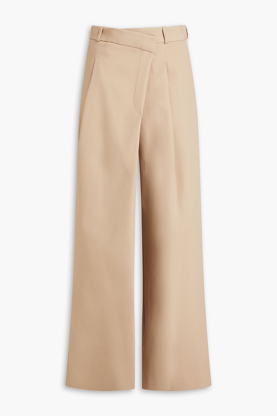 Simkhai Tayler Pleated Wool-blend Twill Wide-leg Pants In Beige