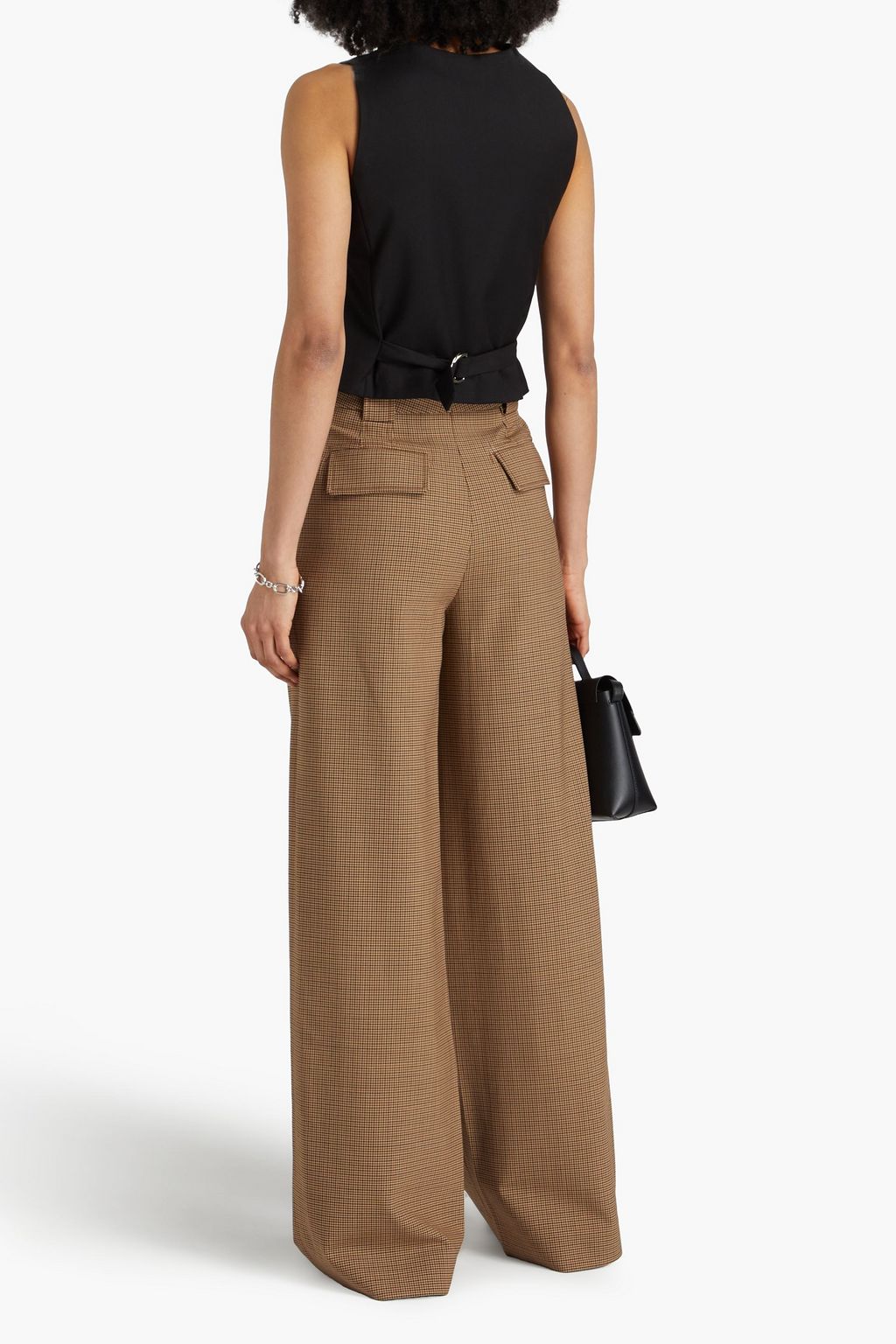 SIMKHAI Julietta houndstooth tweed wide-leg pants