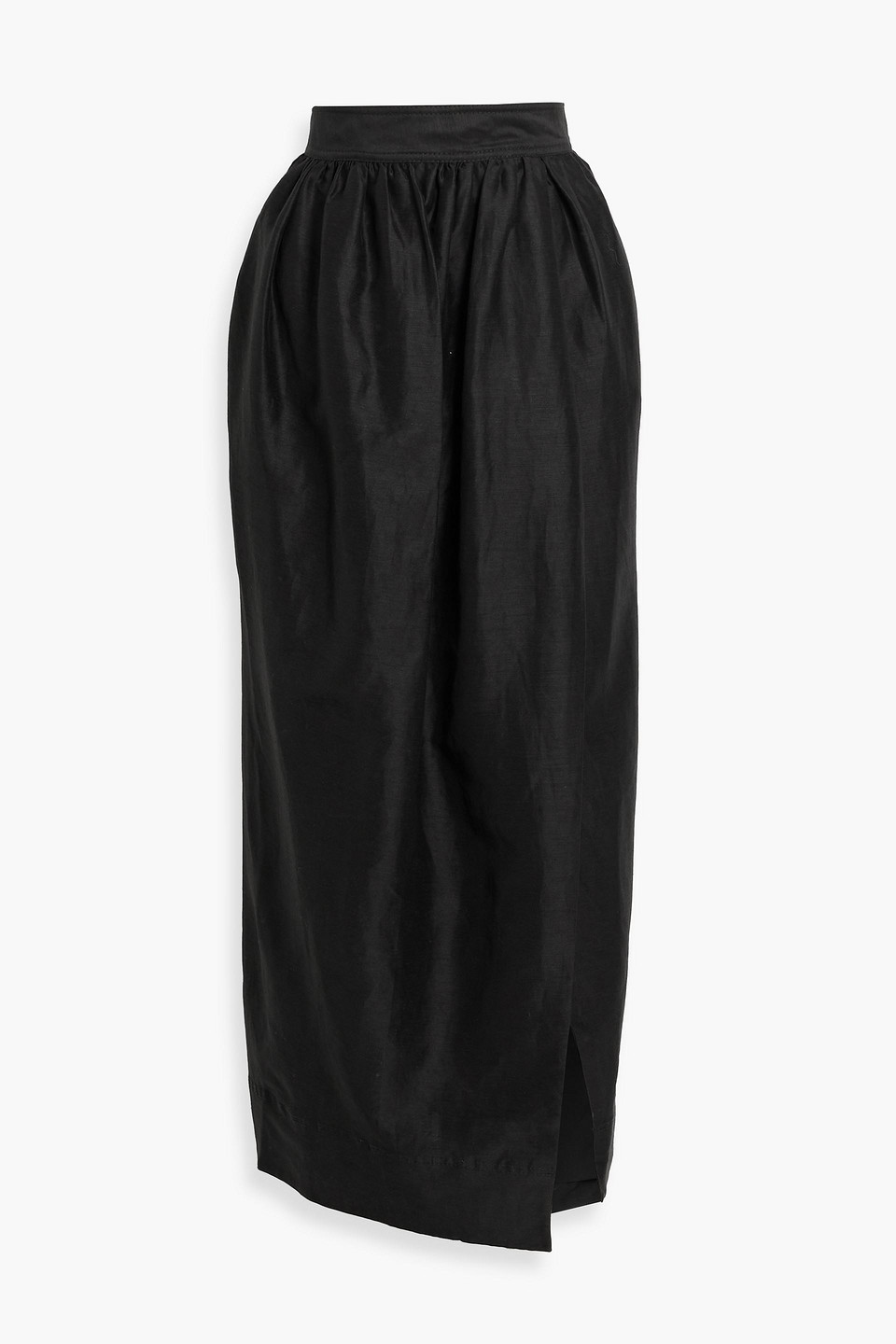 Aje Mirabelle Wrap-effect Linen-blend Maxi Skirt In Black