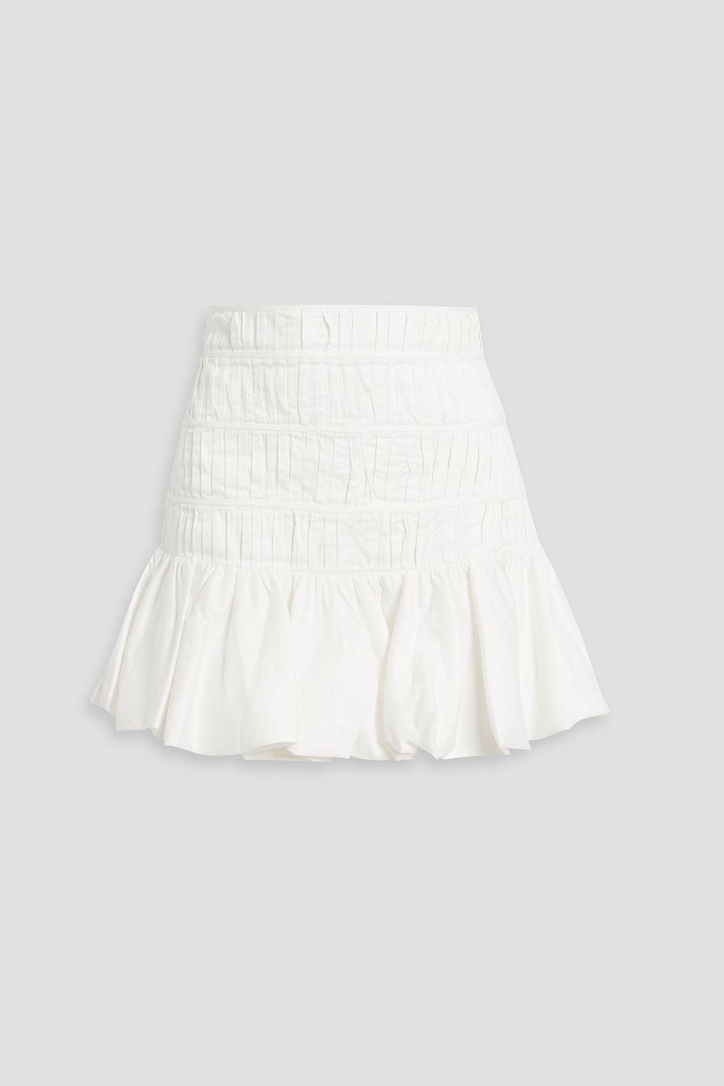 AJE. La Vie ruffled shirred cotton poplin mini skirt THE OUTNET