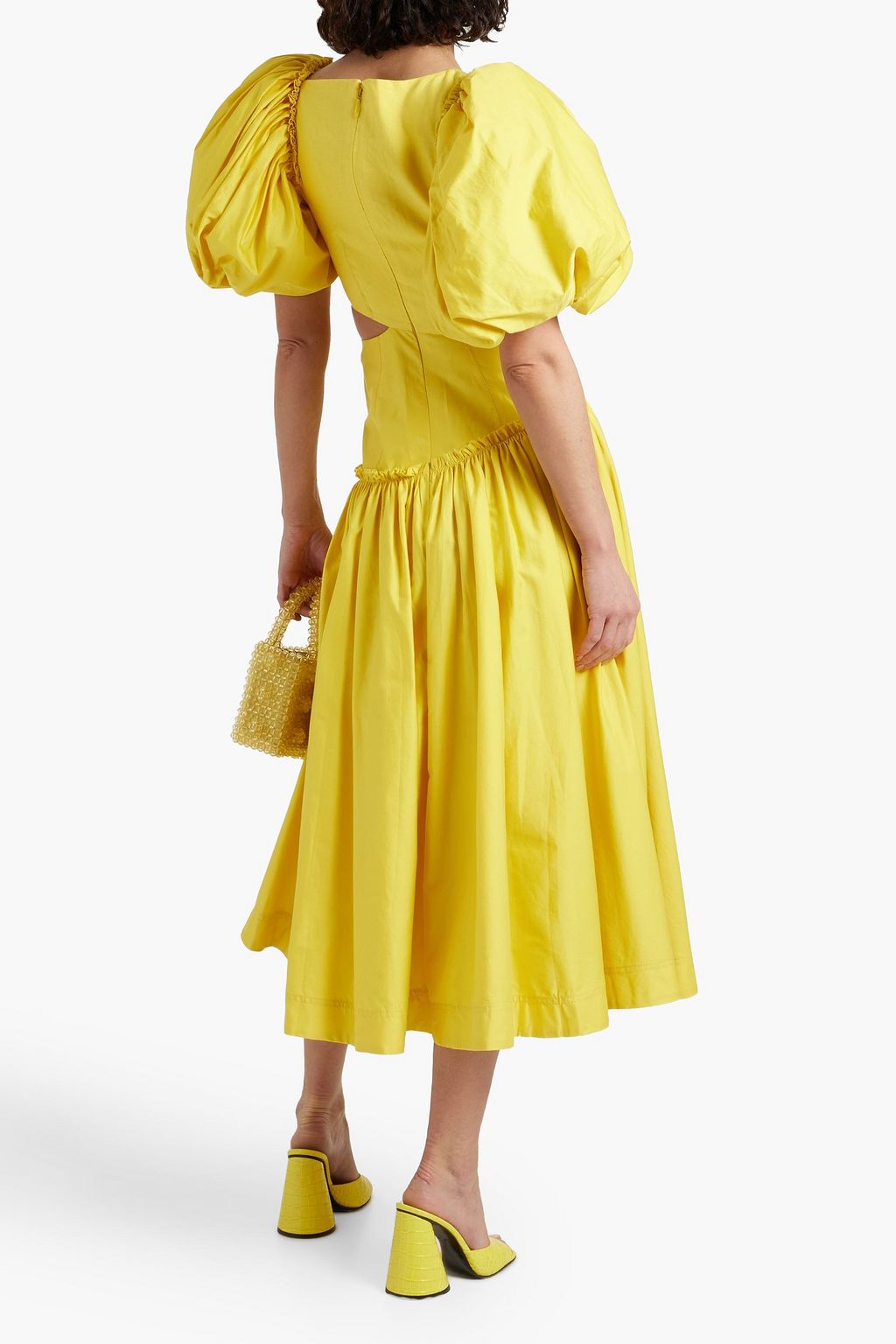 AJE. Cutout linen-blend midi dress