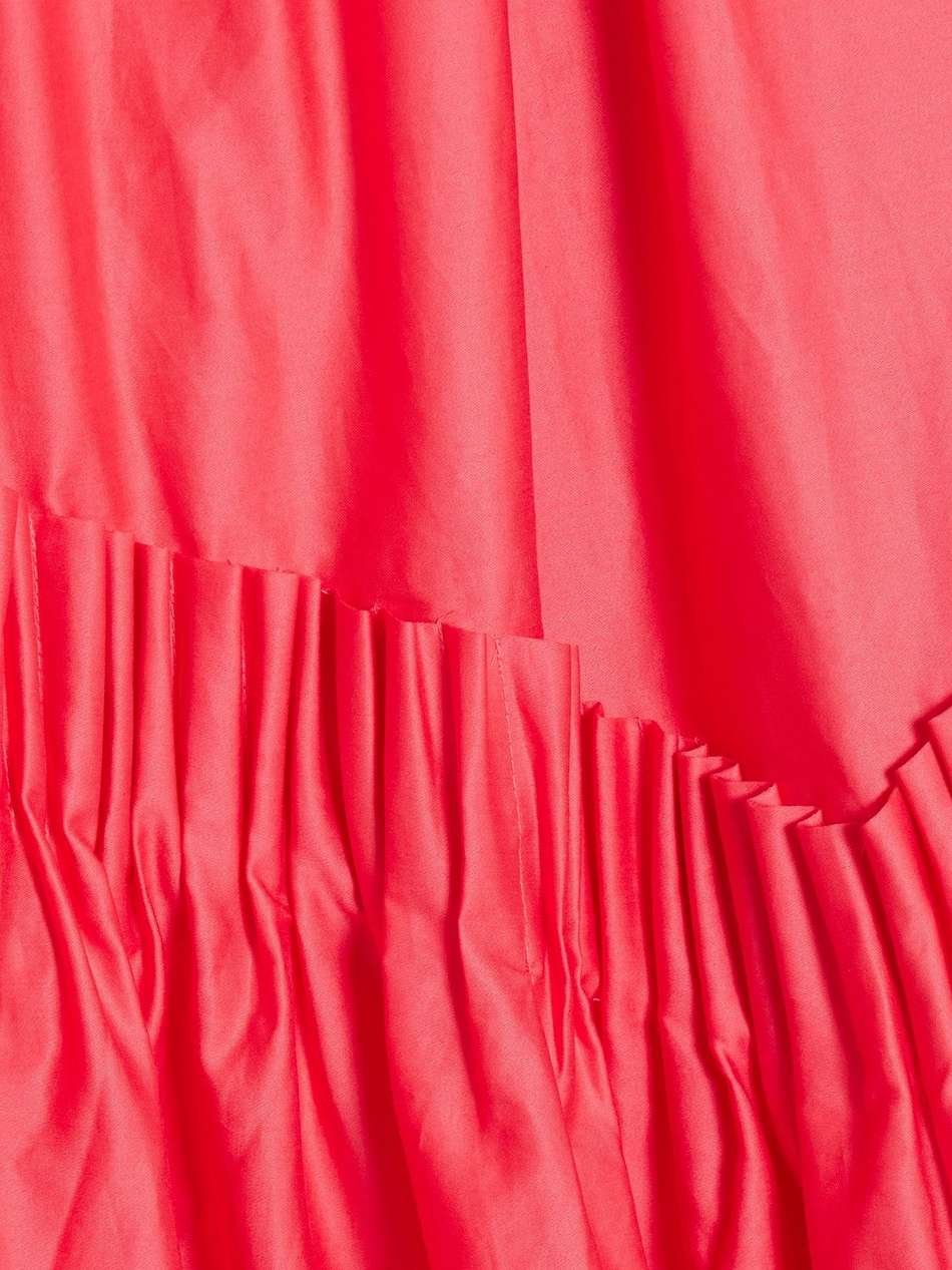 severine asymmetric pleated cotton-poplin midi dress