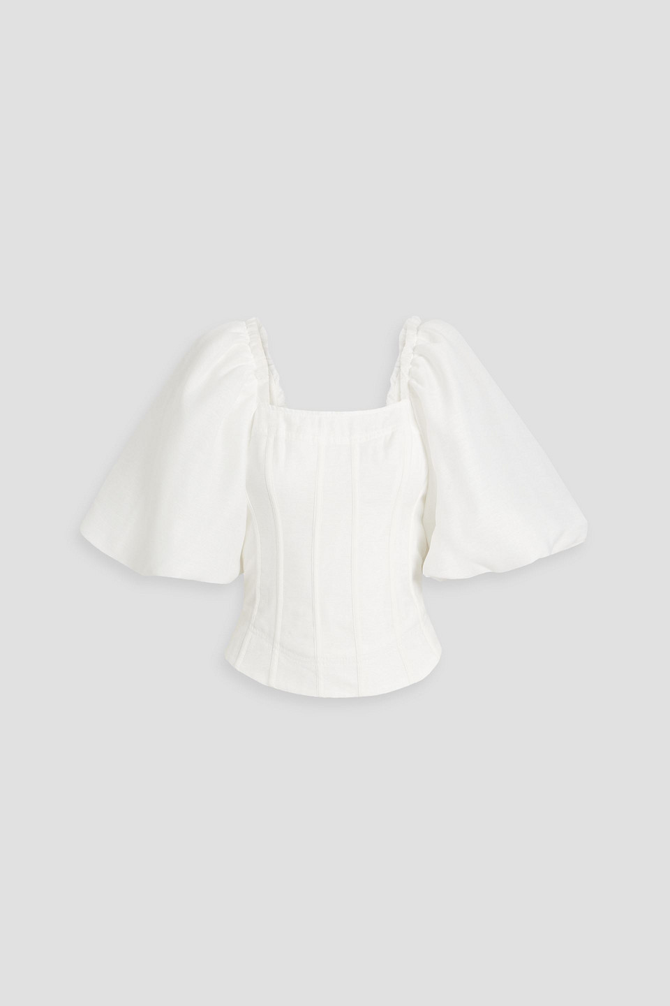 Aje Cecile Frayed Organza Top In White