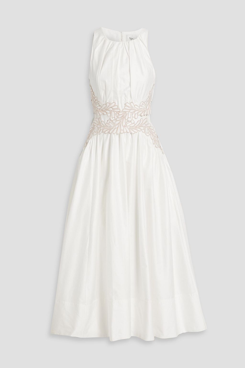 Aje Botanical open-back embroidered cotton-poplin midi dress