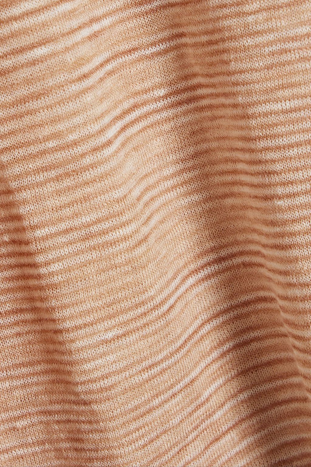 AJE. Lily ruffled space-dyed linen-blend top