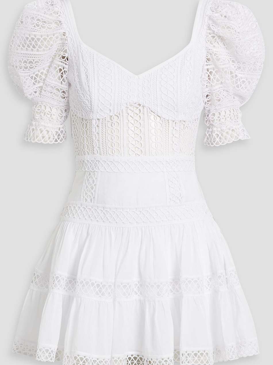 katharine guipure lace and cotton-blend voile mini dress
