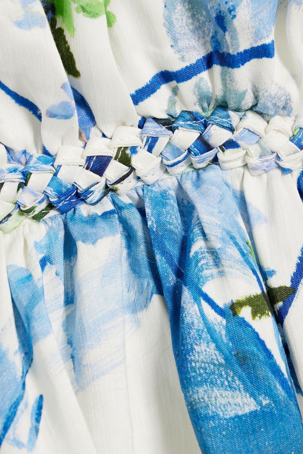 AJE. Voyage cutout floral-print linen-blend mini dress