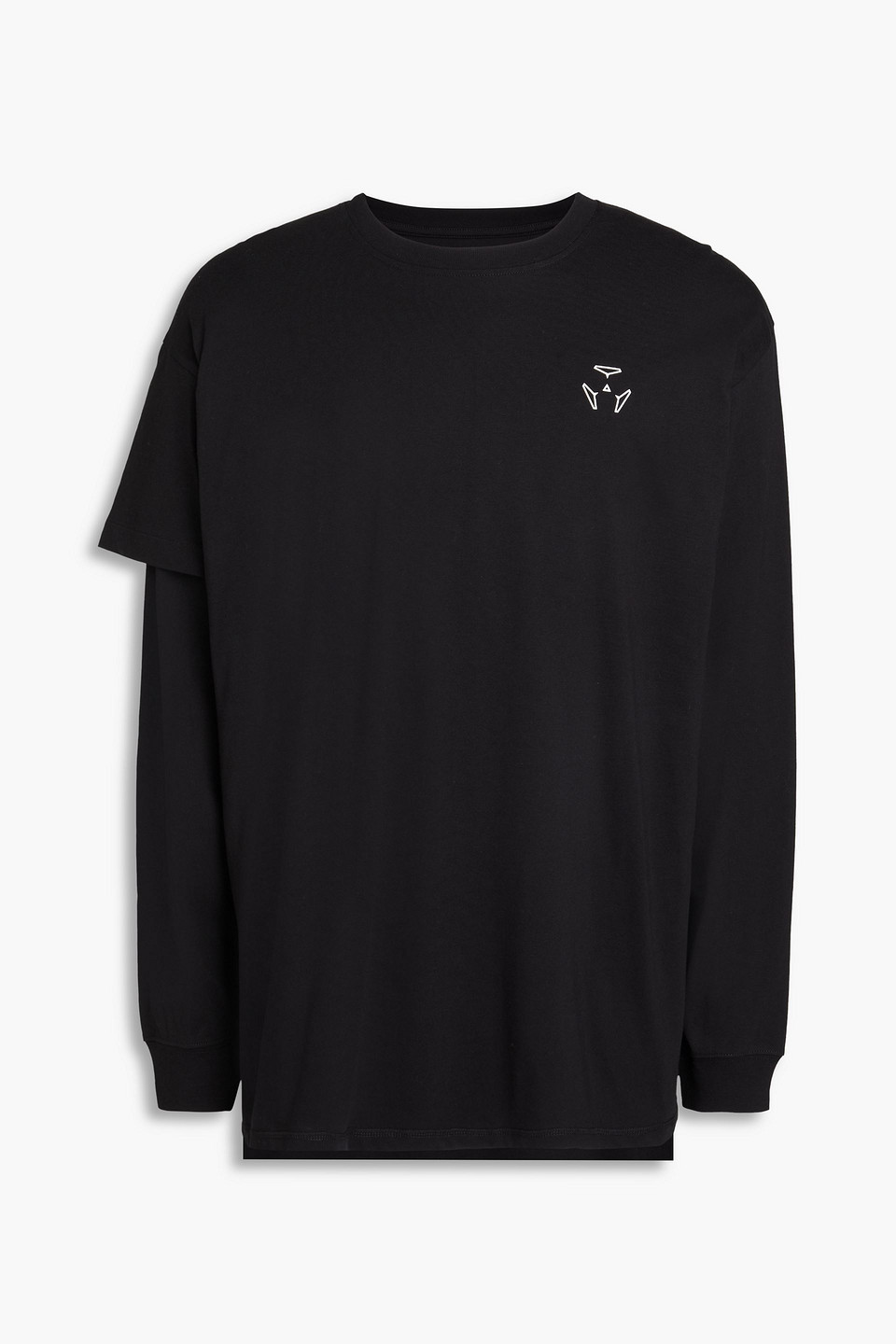 Acronym Layered Printed Cotton-jersey T-shirt In Black