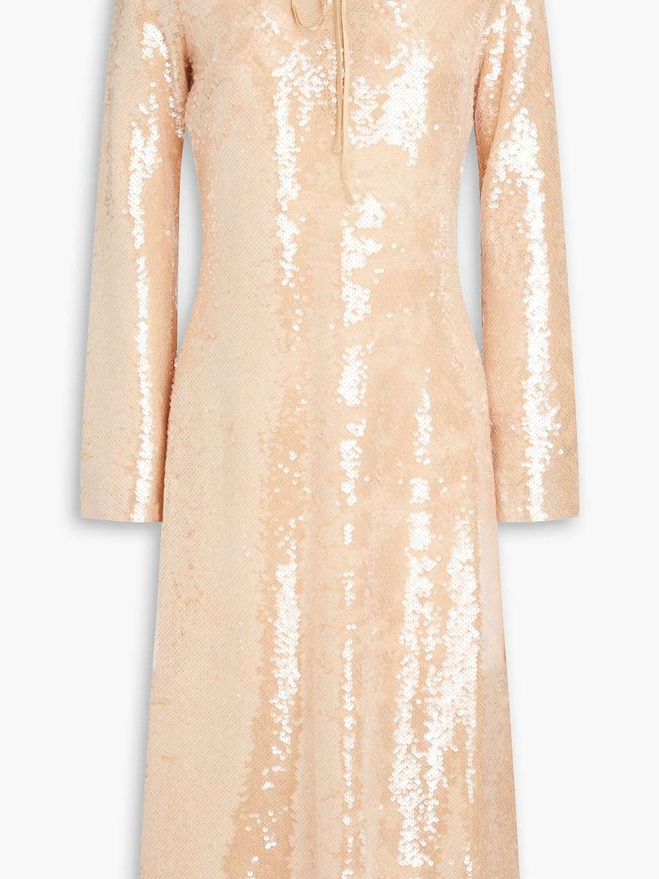 natalina sequined tulle midi dress