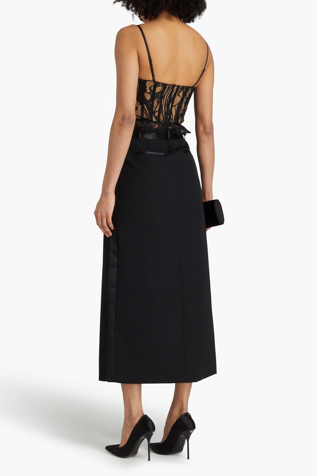SIMKHAI Dalila cropped lace bustier top