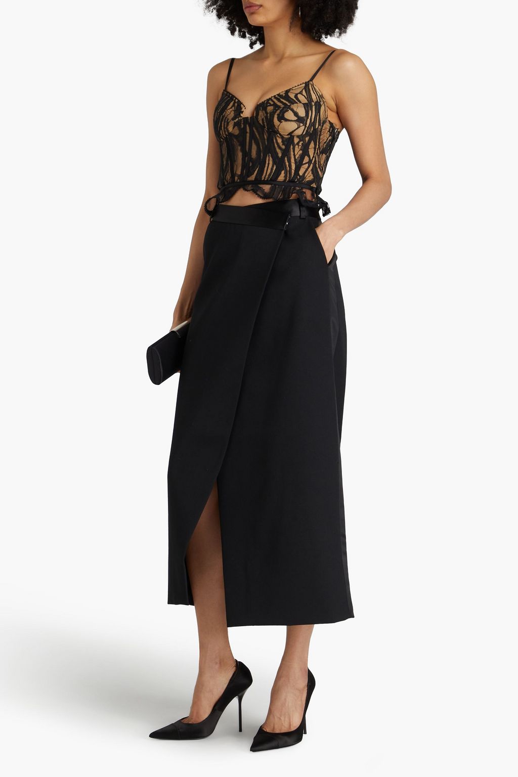 SIMKHAI Dalila cropped lace bustier top