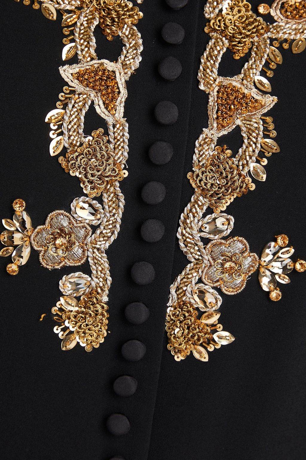 CAROLINA HERRERA Embellished crepe de chine and taffeta gown