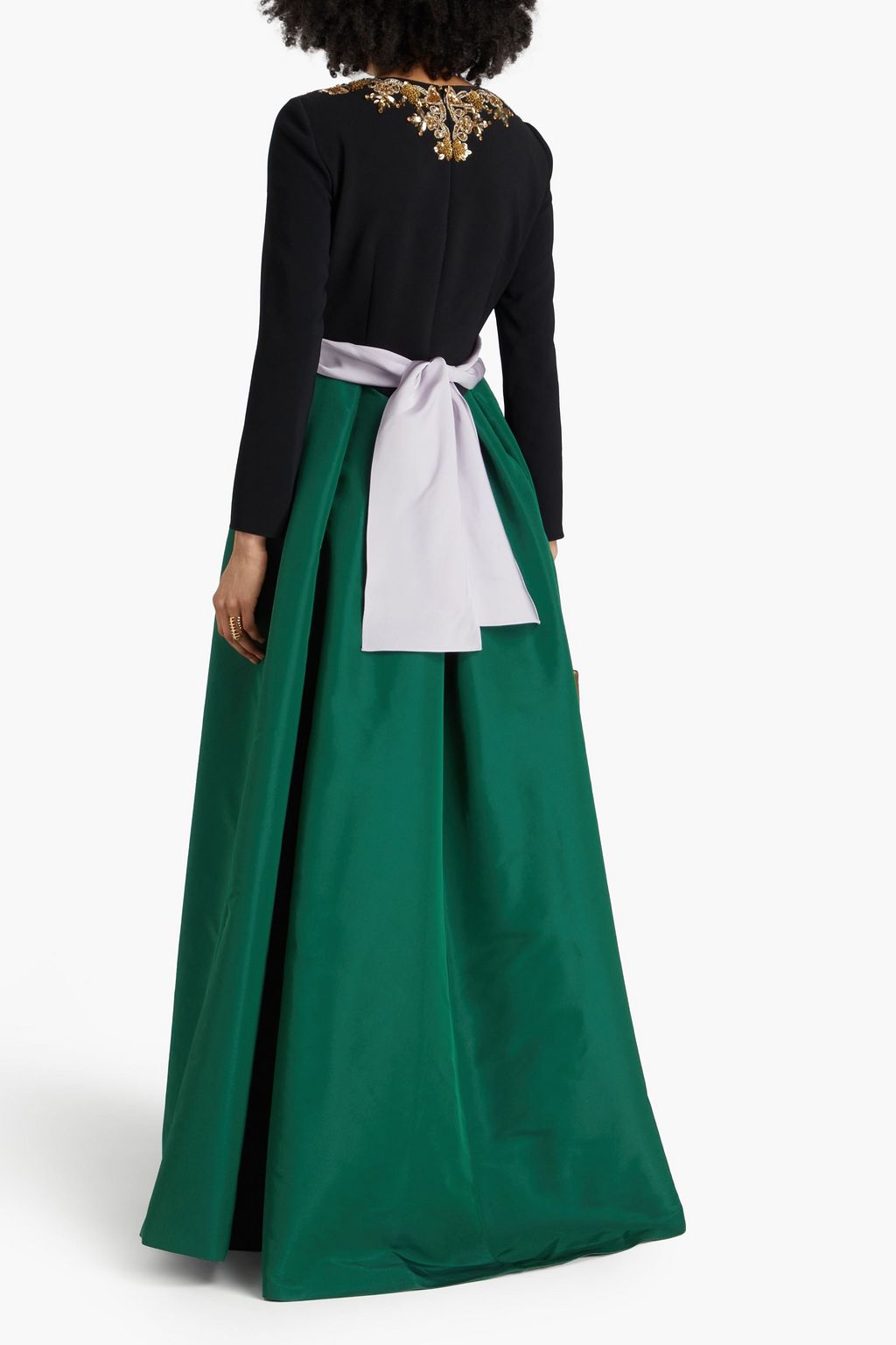 CAROLINA HERRERA Embellished crepe de chine and taffeta gown