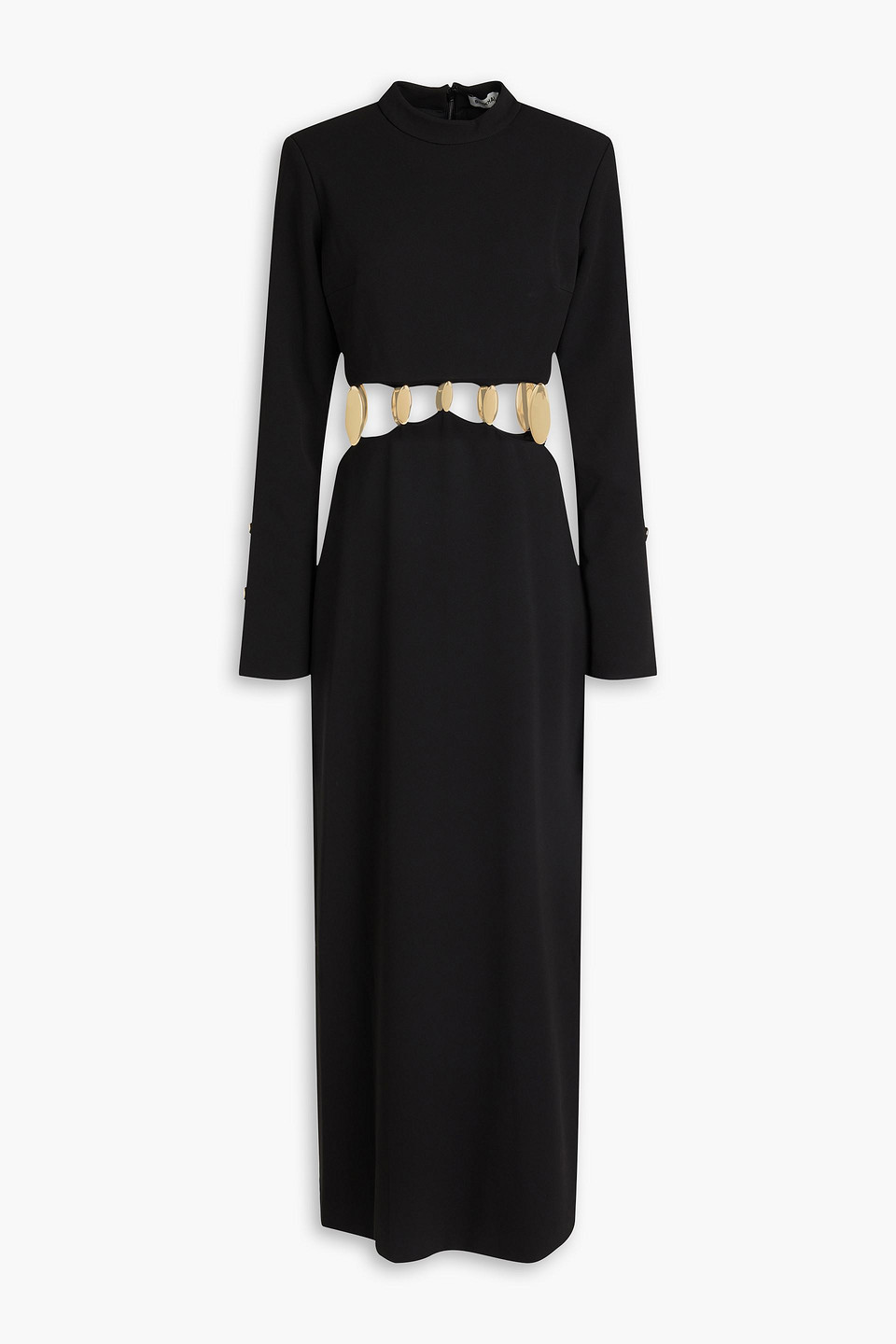 Simkhai Gloria Crepe Cutout Gown In Black