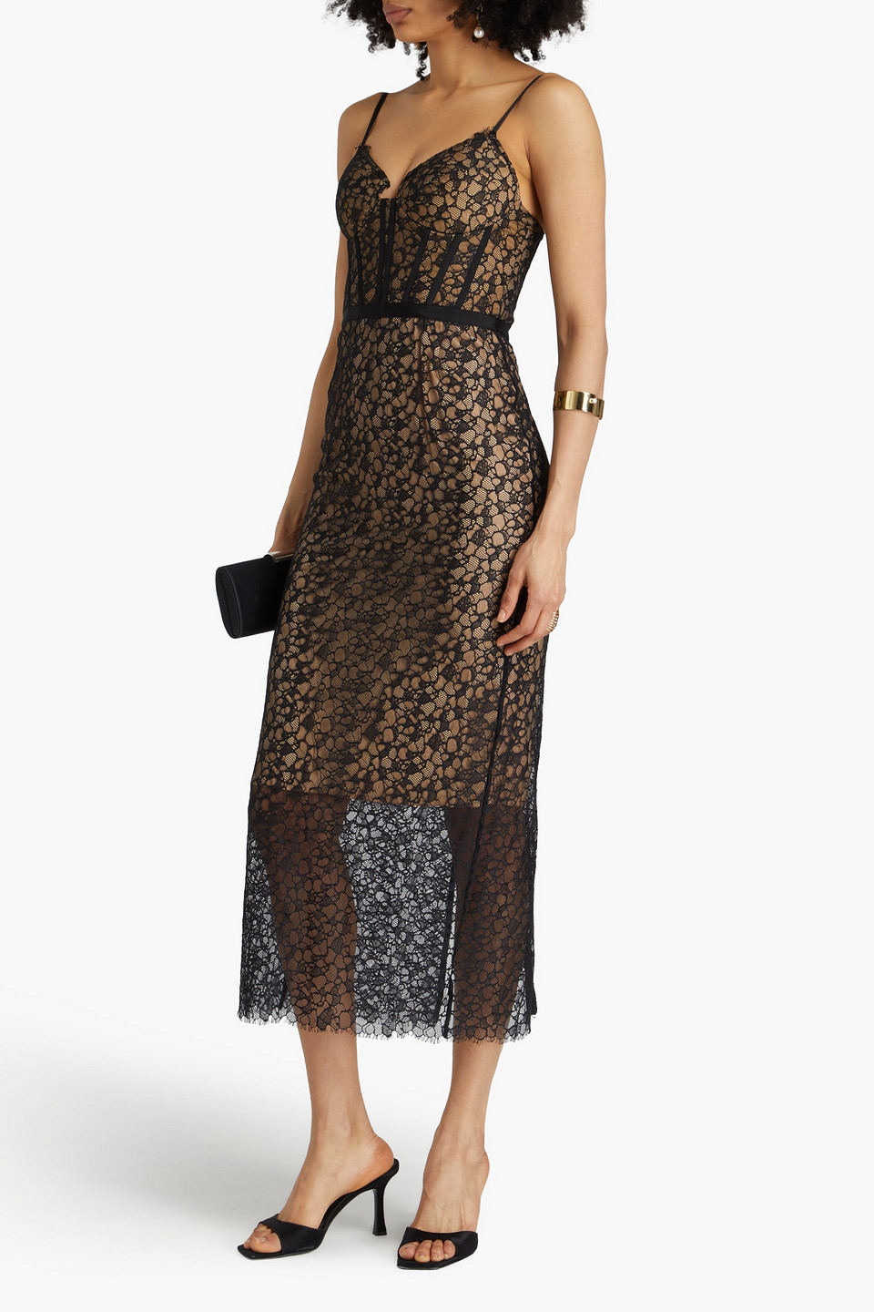 Simkhai Ruth Lace Midi Dress In Black