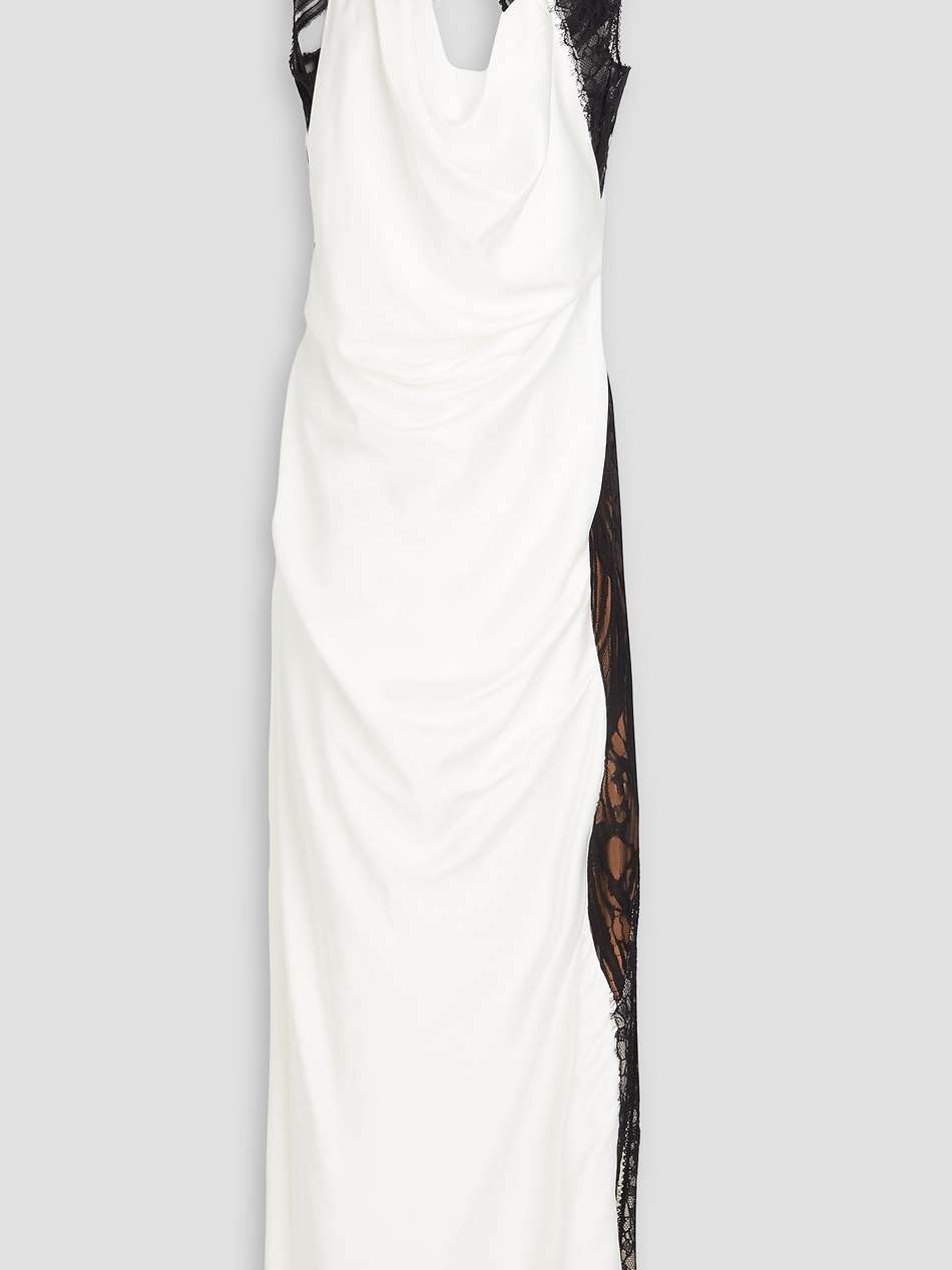 vea corded lace and satin-crepe gown