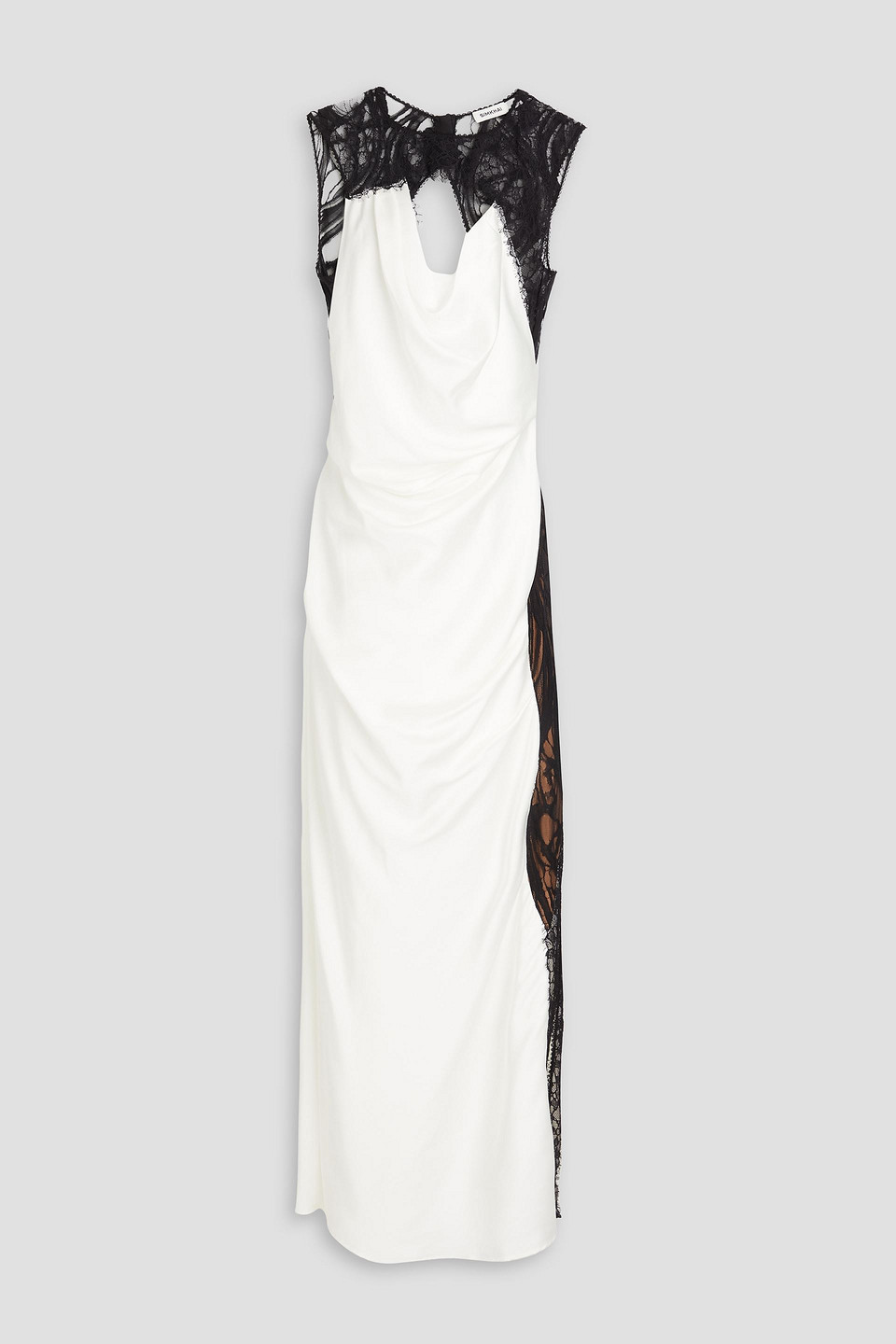 Shop Simkhai Vea Corded Lace And Satin-crepe Gown In Ivory