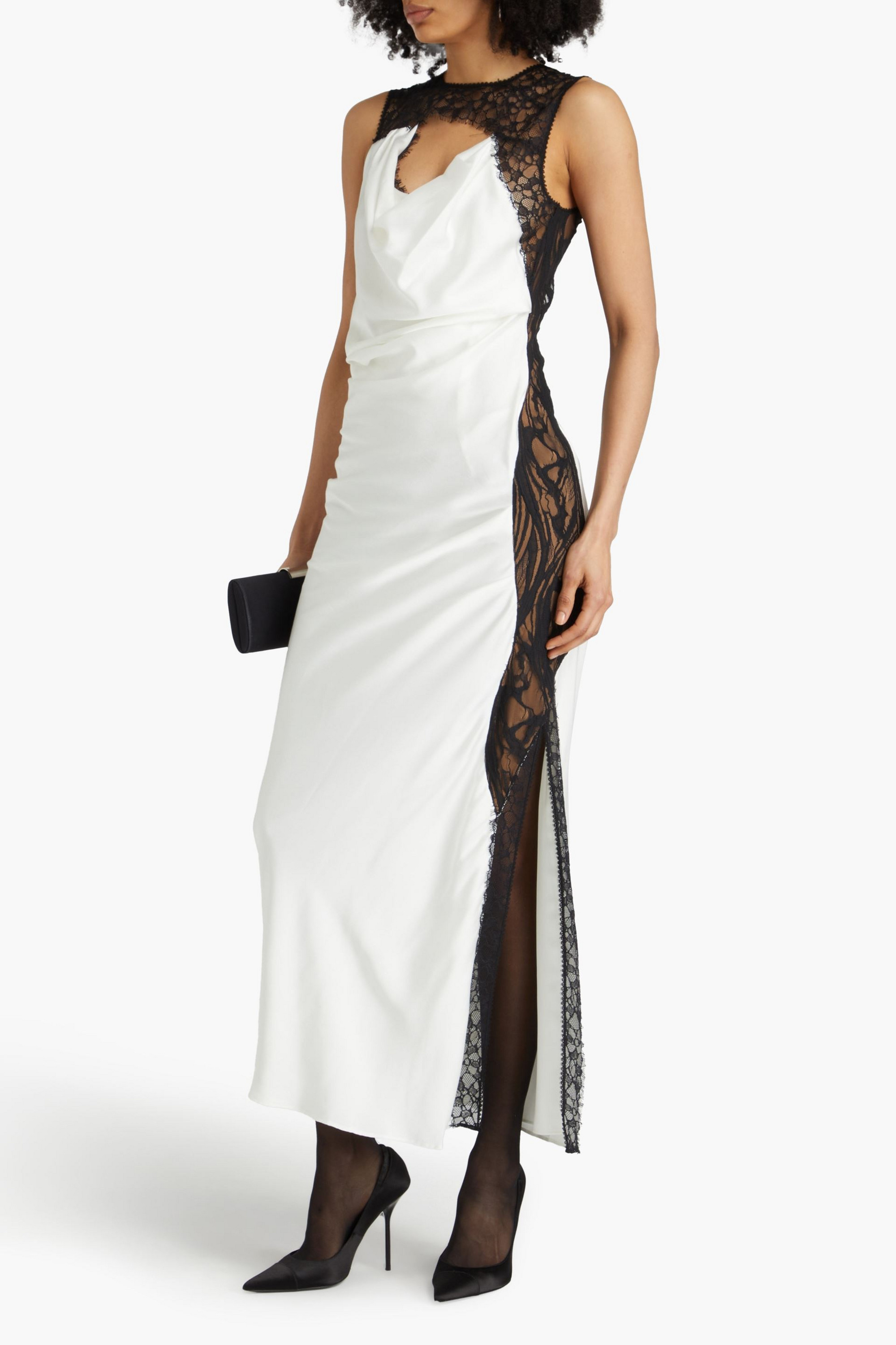 SIMKHAI Vea corded lace and satin-crepe gown