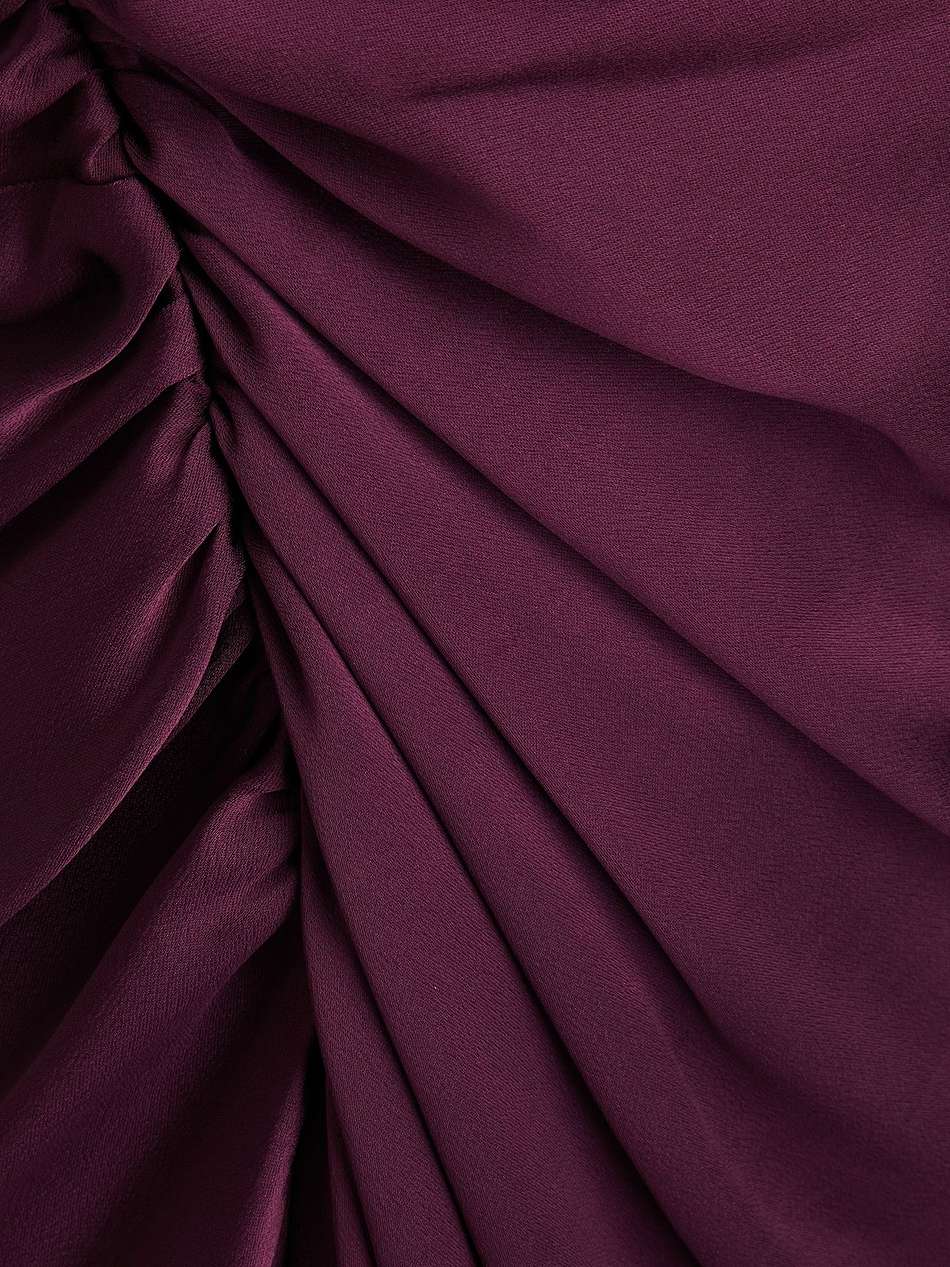 sahar one-shoulder ruched satin-crepe gown