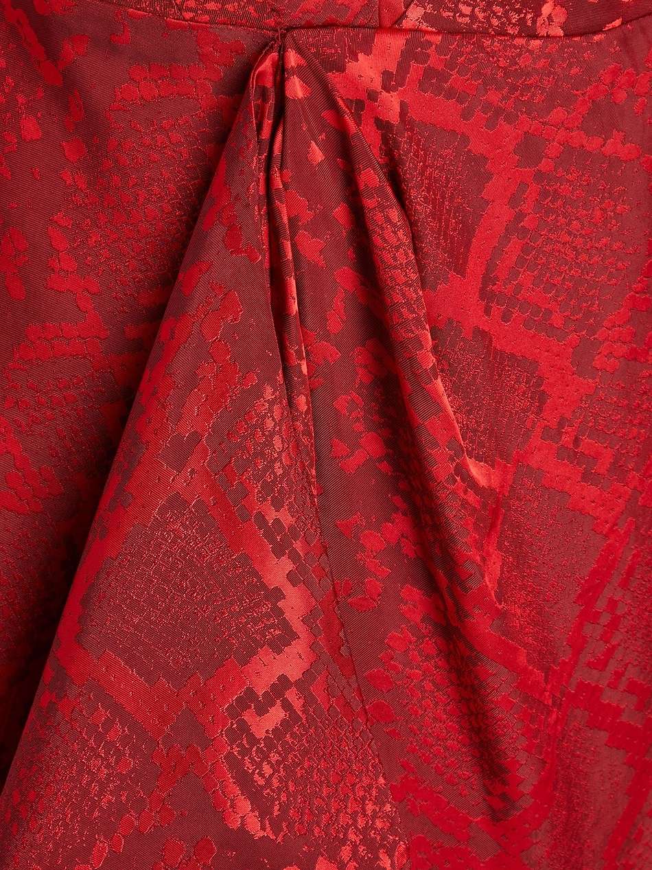 giana ruffled satin-jacquard gown