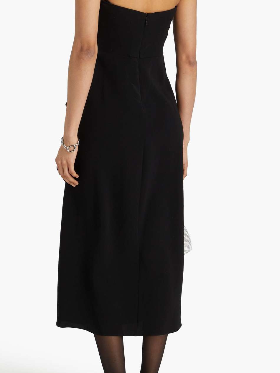 keelan strapless wrap-effect crepe midi dress