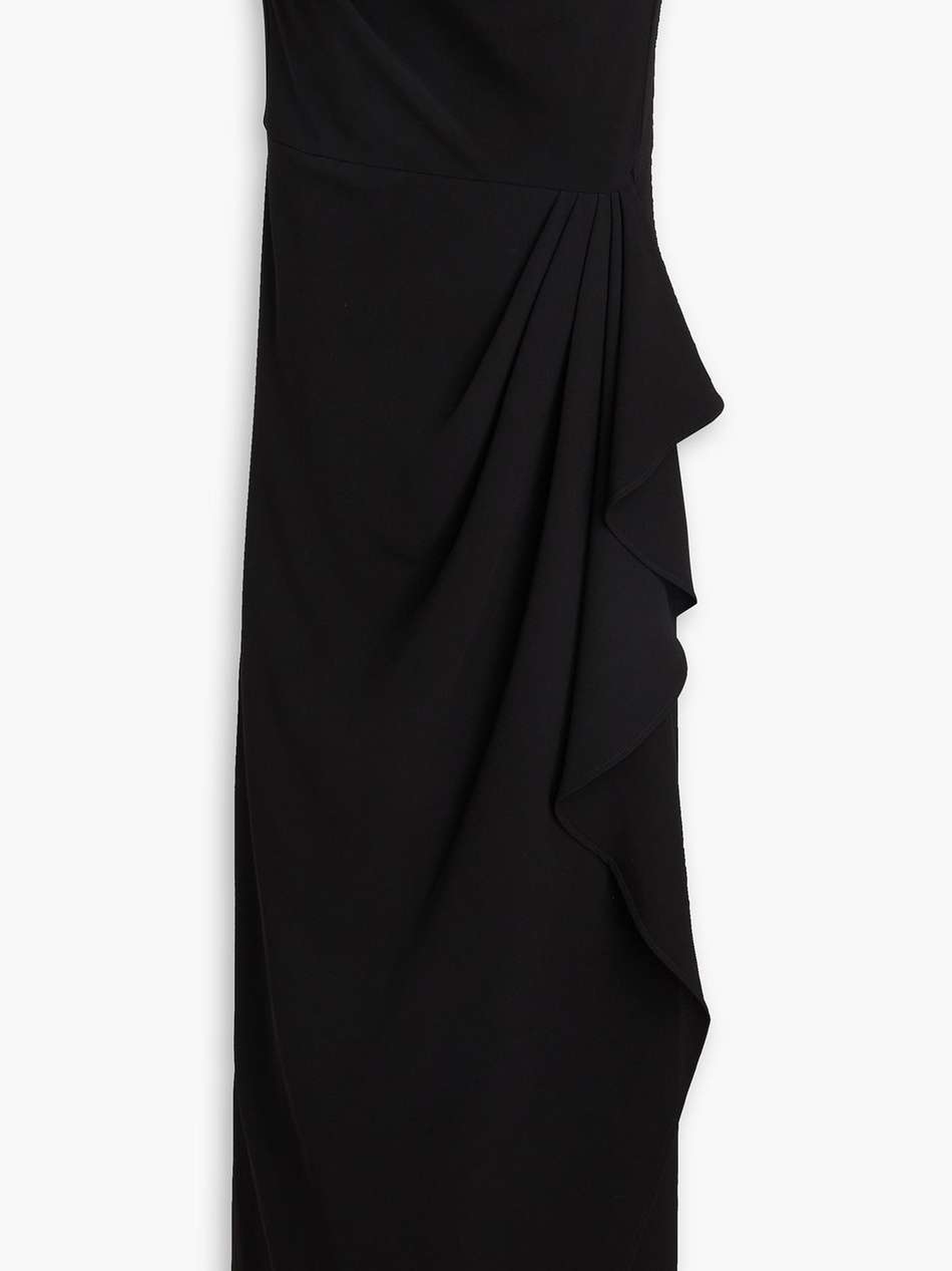 keelan strapless wrap-effect crepe midi dress