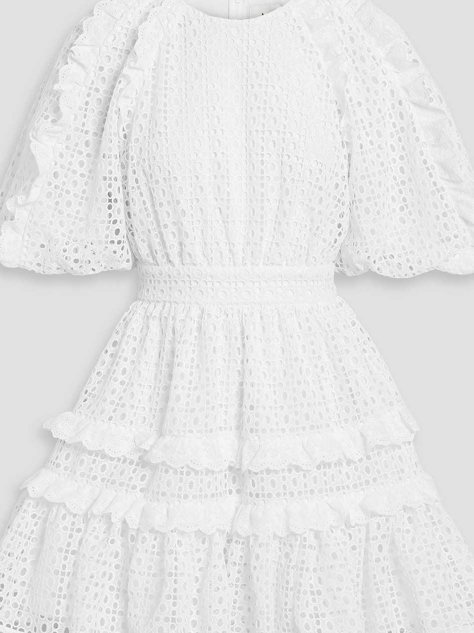 aveline ruffled broderie anglaise mini dress