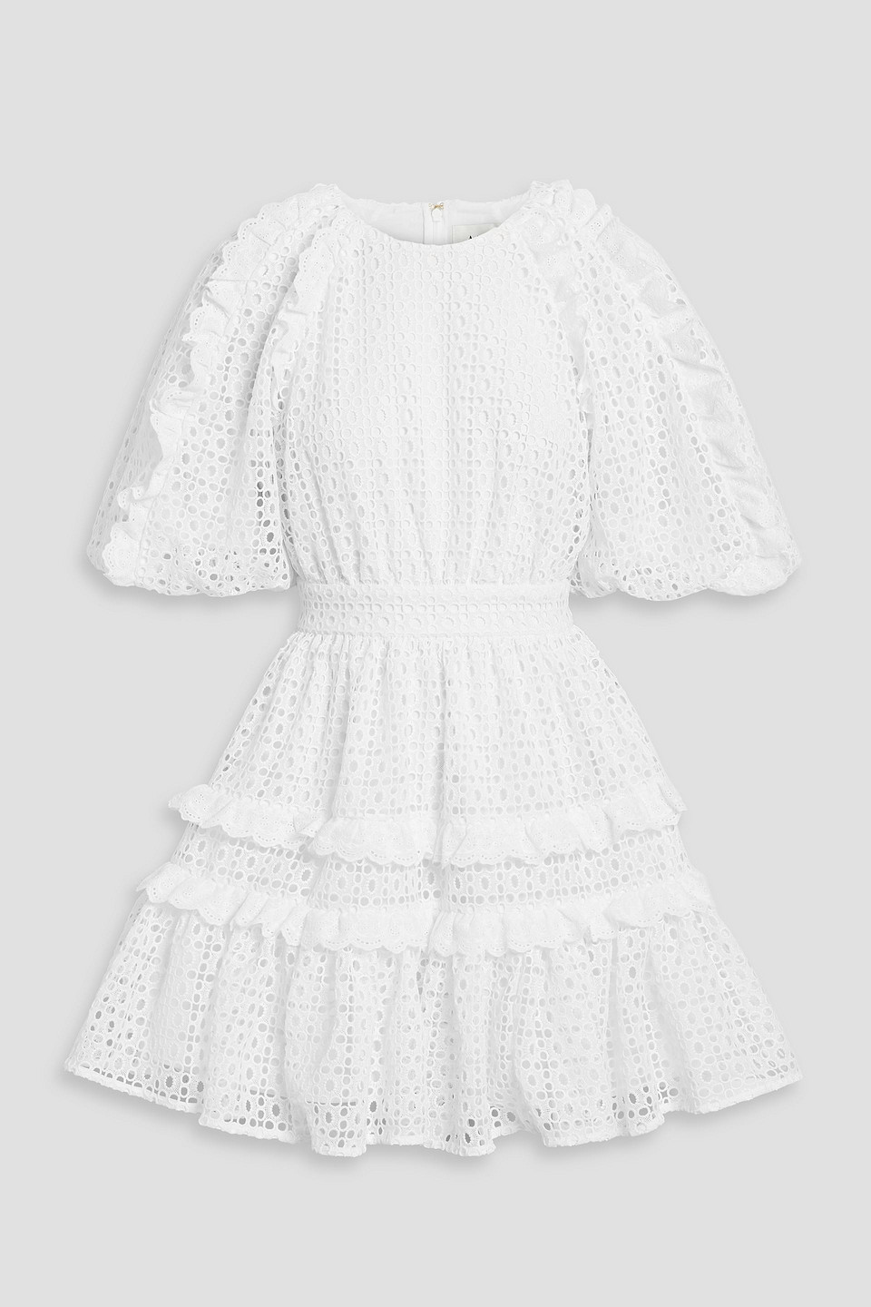 Aje Aveline Ruffled Broderie Anglaise Mini Dress In White