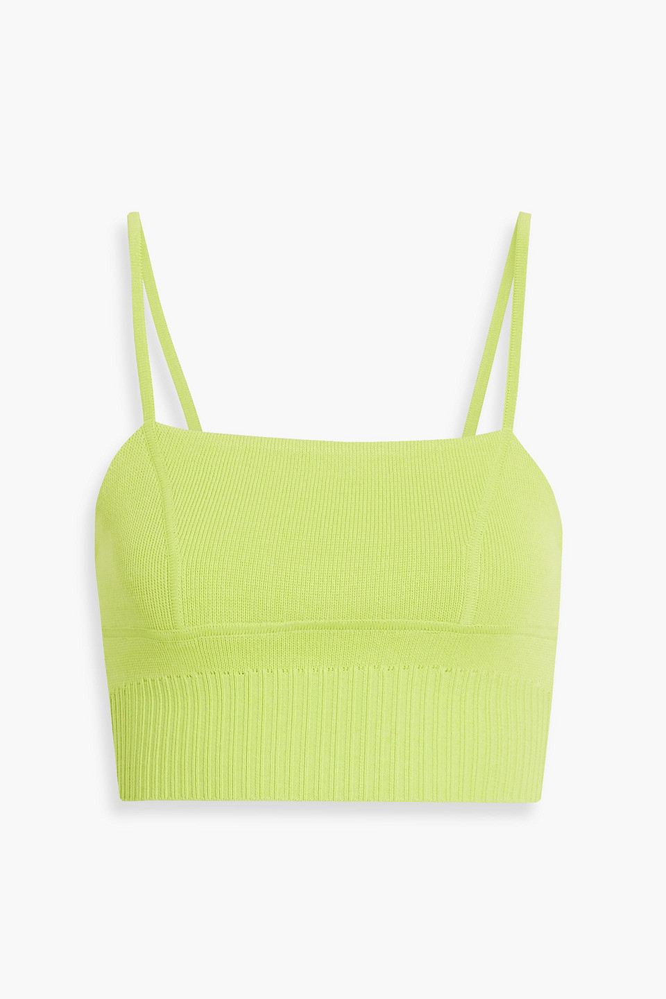 Aje Coronil Cropped Knitted Top In Chartreuse