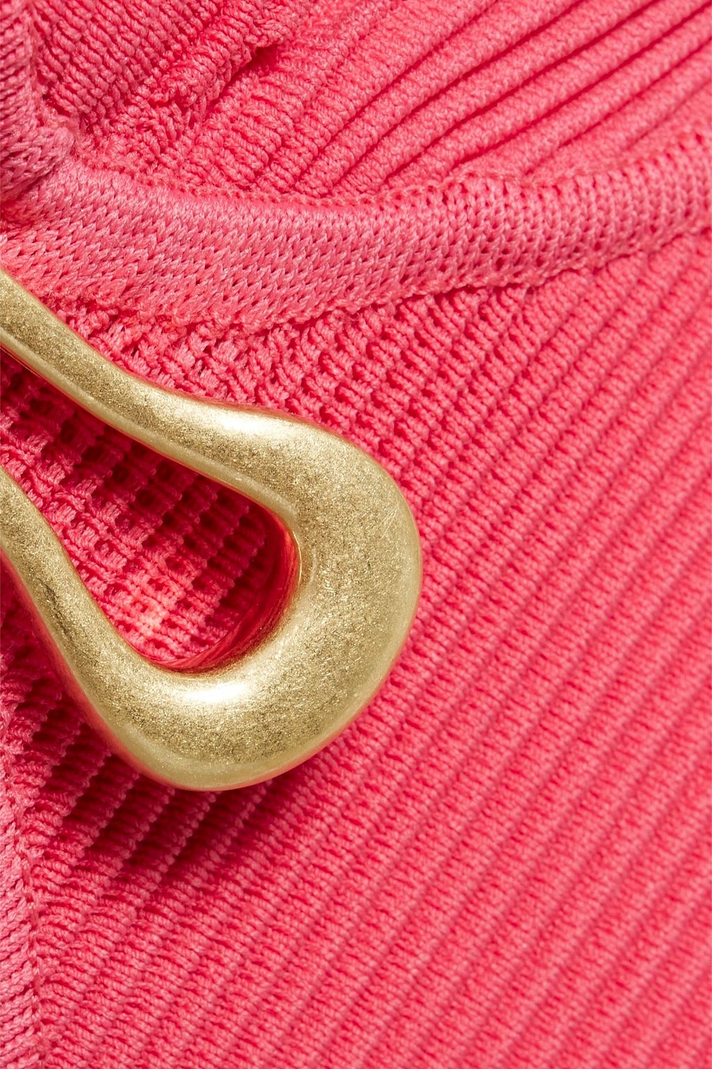 AJE. Clay cropped embellished ribbed-knit top
