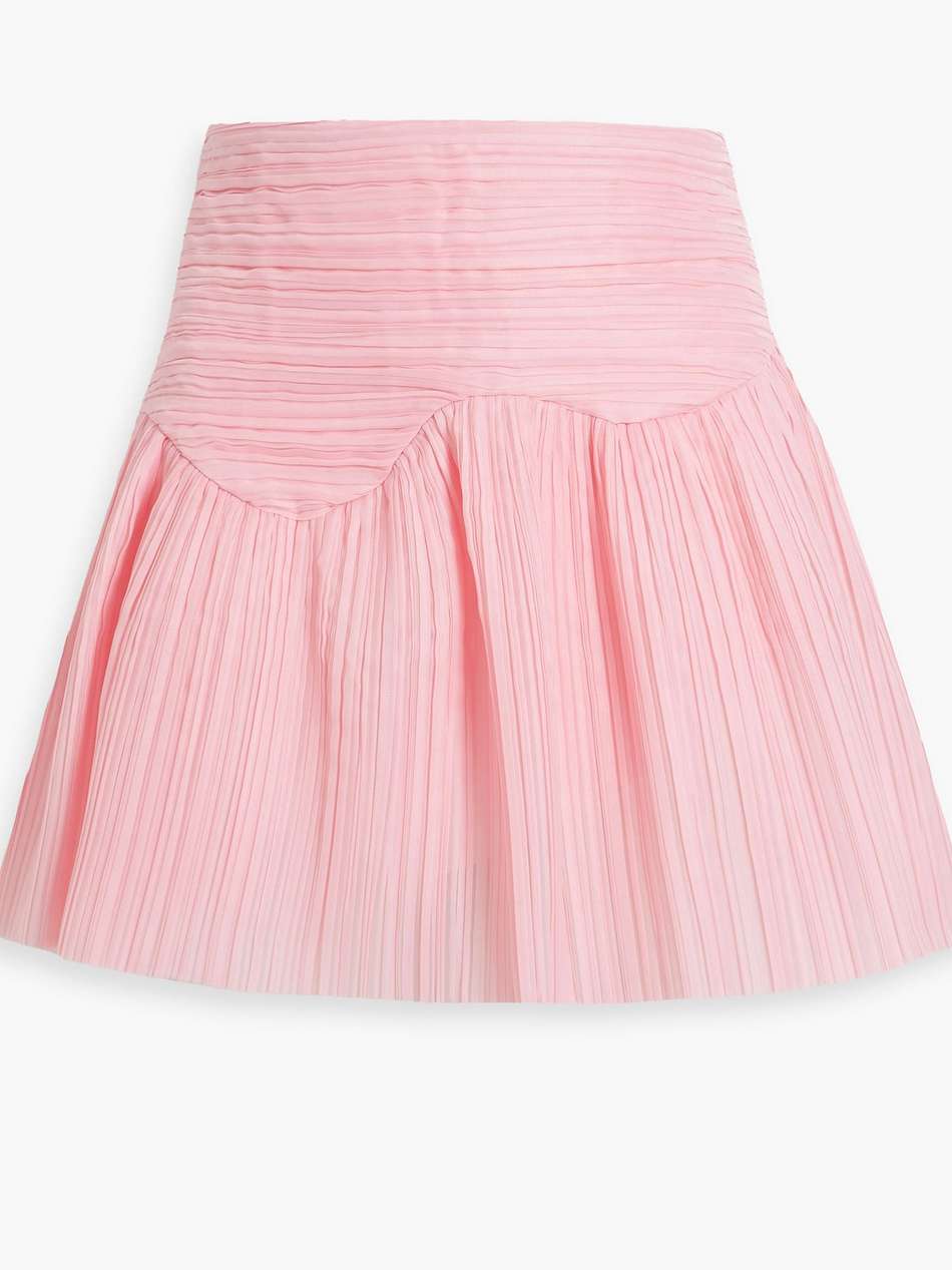 laurier wave plissé-organza mini skirt