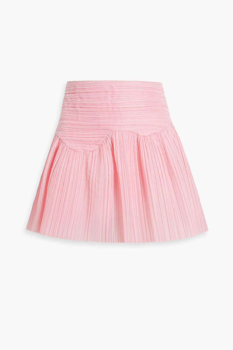 Aje Laurier Wave Plissé-organza Mini Skirt In Baby Pink