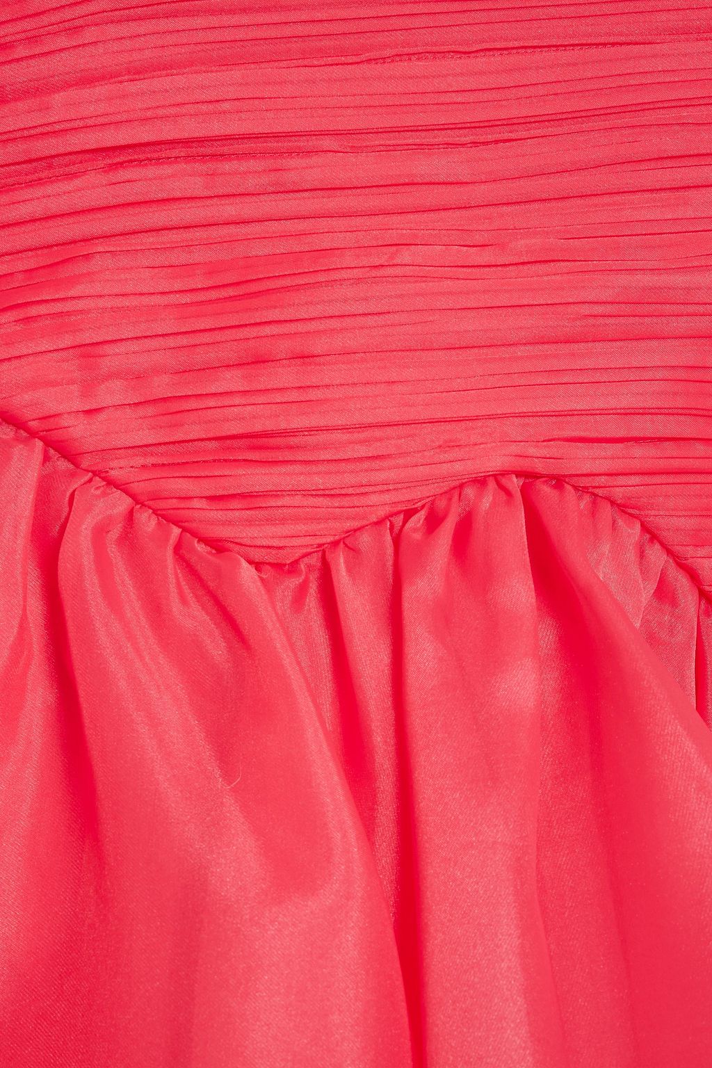 AJE. Joan asymmetric pintucked organza mini dress