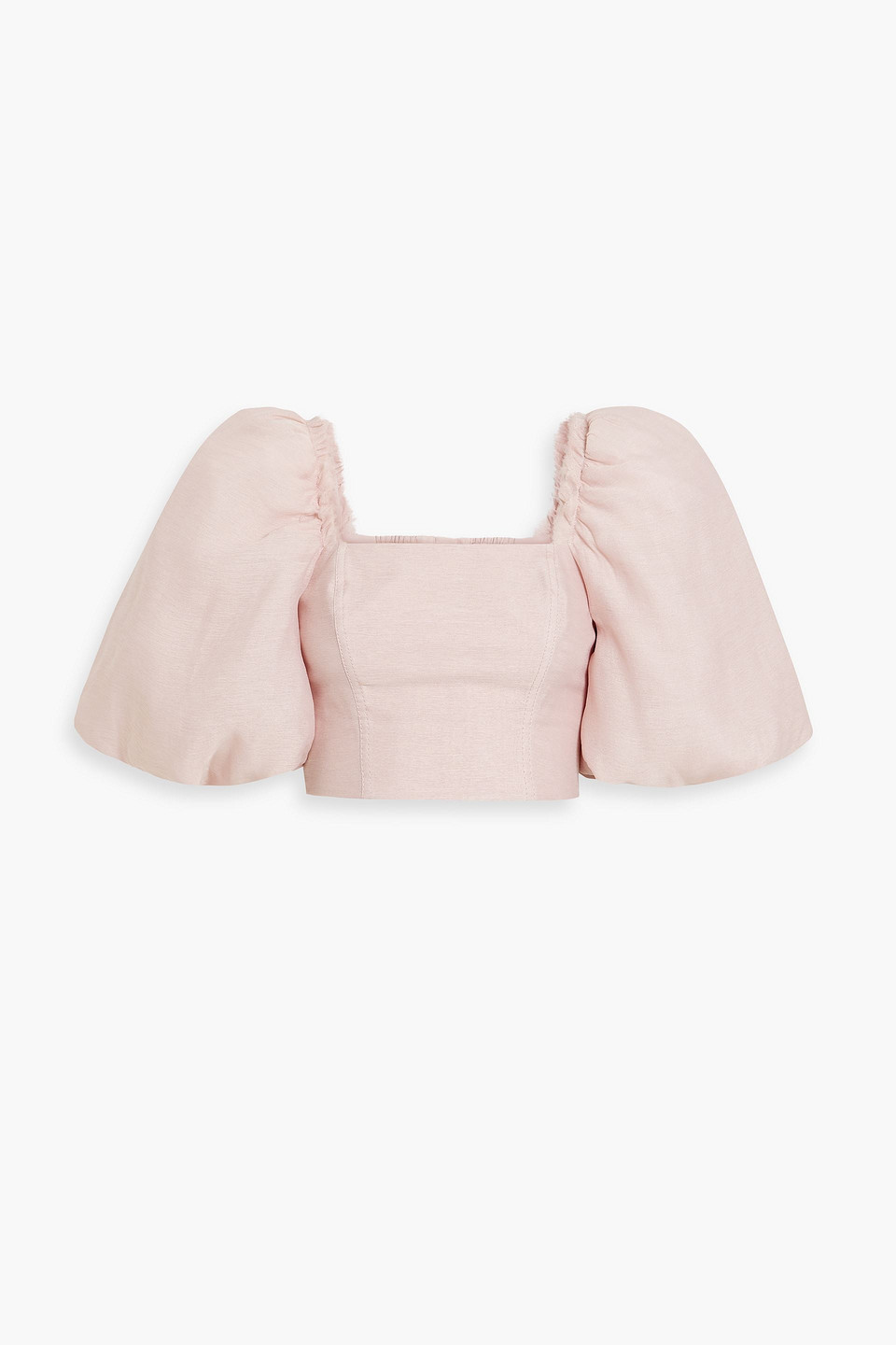 Aje Esme Cropped Organza Top In Pastel Pink